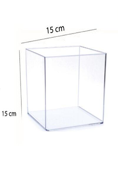 Genel Markalar Betta Kabı 2,8 Lt. 15x15x15 Cm. Beta Su Kaplumbağası Karides Fanus Kabı Betta Balık Kaplumbağa