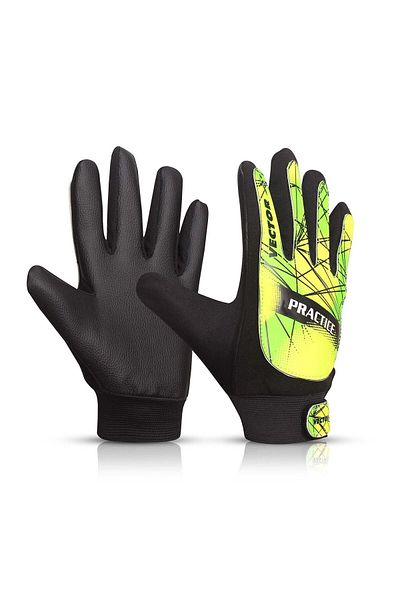 Vector X Practice Goalkeeper Gloves | Black/green | Size: 5 (2-2.5 INCHES) | Synthetic Grip