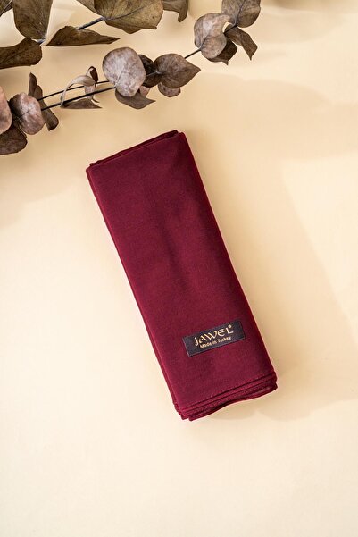 JAWEL Kadın Tesettür %100 Pamuklu Vual Şal Koyu Bordo