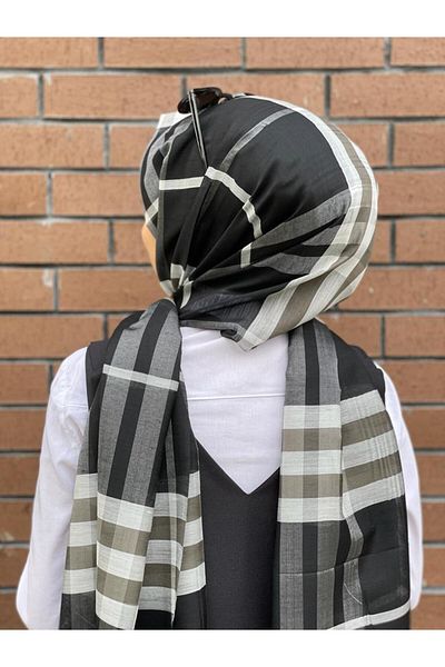Sima Μαύρο καρό σάλι Burberry