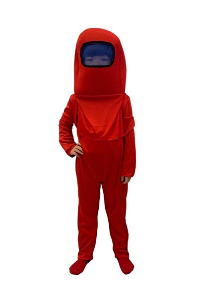 Kostüm Sarayı Among Us Cosplay Uzaylı Astronot Kostümü Kırmızı