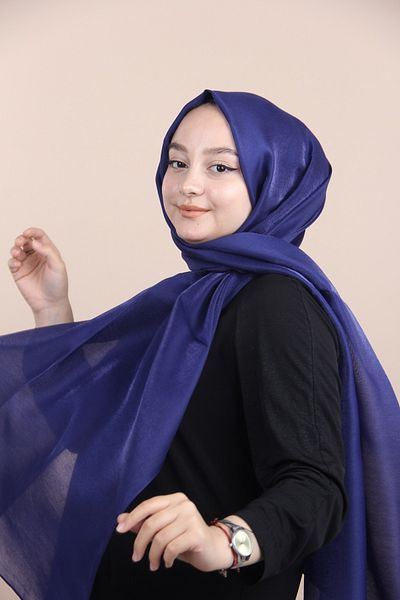 Siyane Şal eşarfă cu diamante albastru noapte