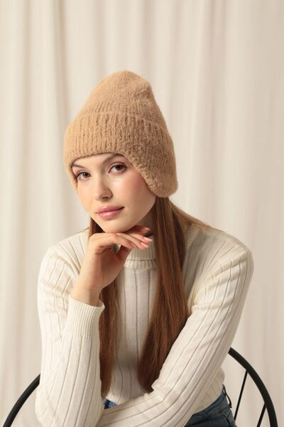 Yağmur قبعة بيريه نسائية مع غطاء للأذنين، بني حليبي، كراميل شتوي ناعم ومزخرف ...