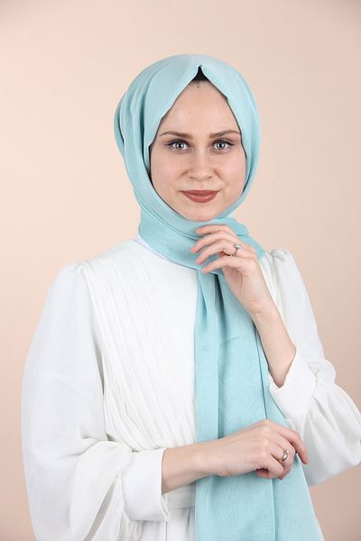 Sima Cyan-245 Chiffon Shawl with Sima Janjan