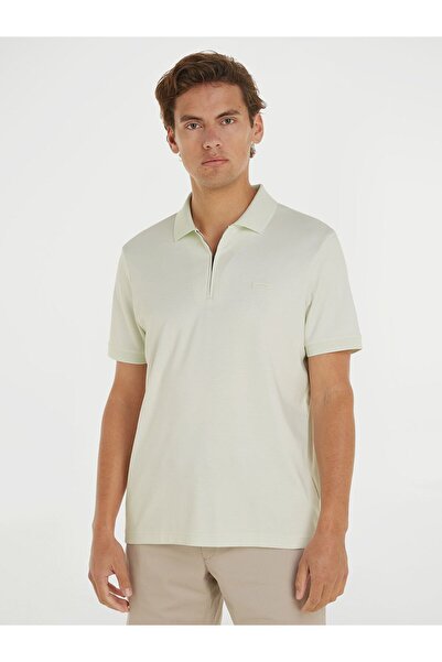 Calvin Klein Men's Polo Neck T-Shirt - Brand Logo, Organic Cotton, Blue K10K ...