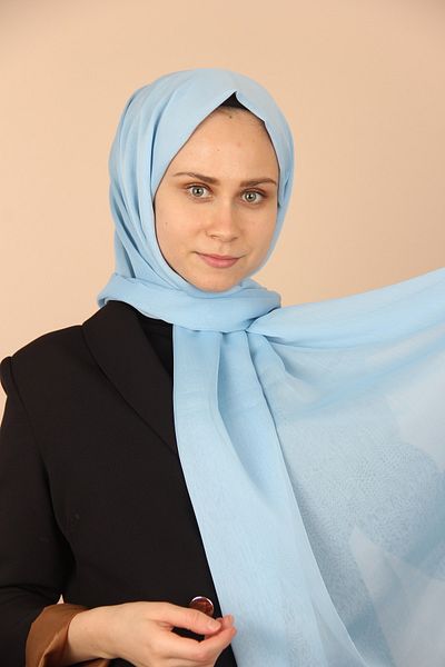 Sima Şal din şifon electric Blue-153 Sima Janjanlı