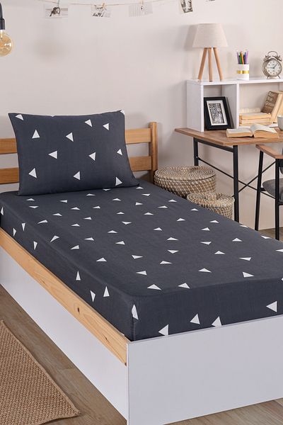 Eponj Home Set de cearșafuri triunghiulare elastice Gri Single Pes