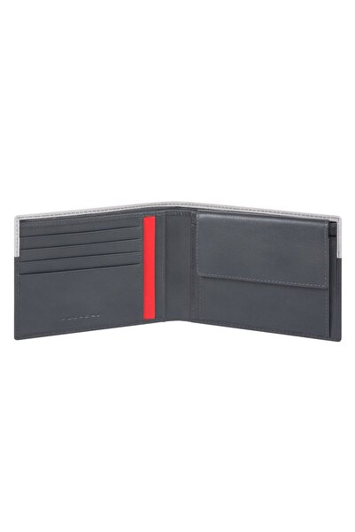 PIQUADRO , Urban, Leather Wallet, Coin Holder, Black, Gray, For Men