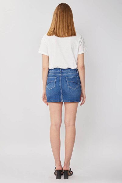 Bluewhite Women's Jean Short Skirt Light Blue