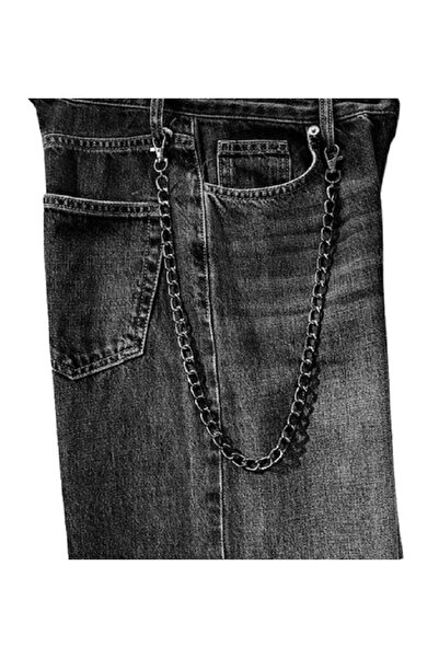 Metal Giyim Koyu Renk Düz Tekli Pantolon Zinciri