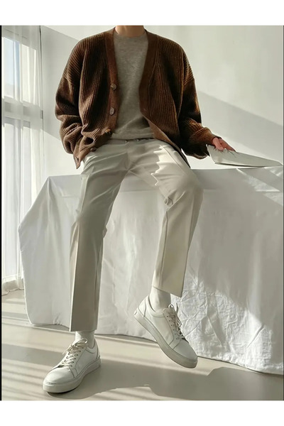 Tarz Cool Men's Regular Fit Buttoned V-Neck Sweater Cardigan