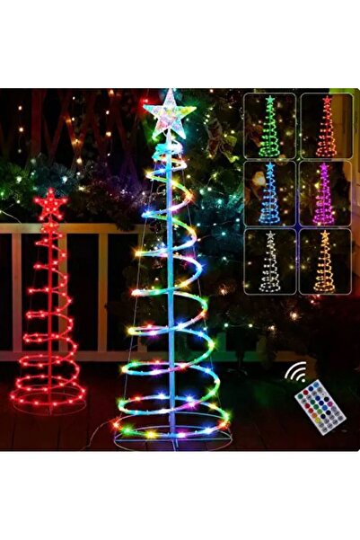 LEDREYON Kumandalı Smart Rgb Led Işıklı Spiral Çamağacı Çerçeve 120cm 32 Anim...
