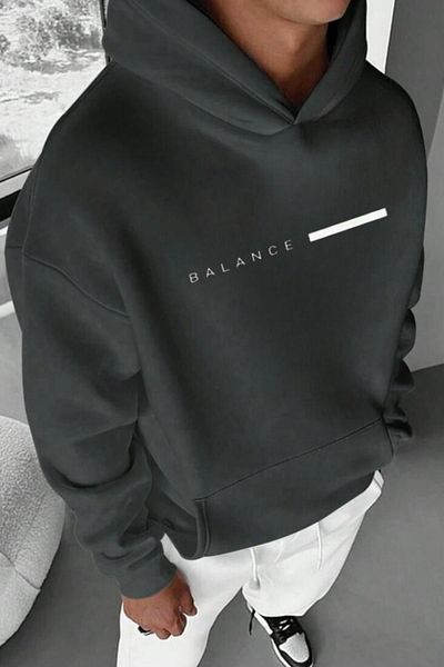 CAST COLLECTİON Мъжки суитшърт с щампа Smoke Blance Oversize