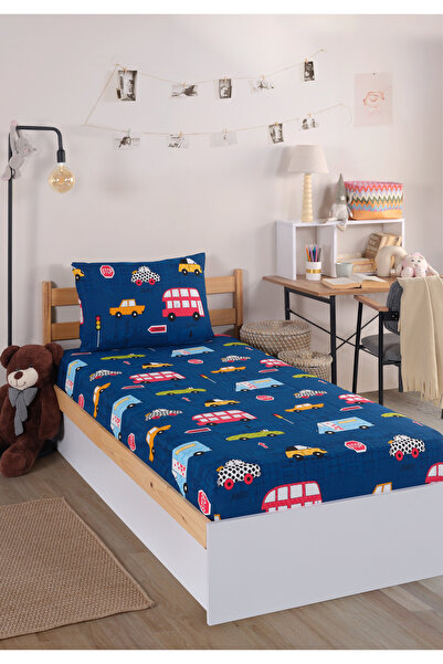 Eponj Home Paula Blue Single Pes Elastic Sheet Set