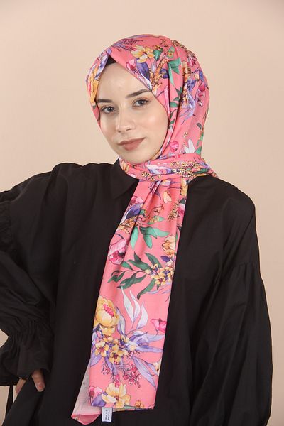 Sima CANDY PINK Σάλι Loryan Καλοκαιρινό Τριαντάφυλλο Σάλι