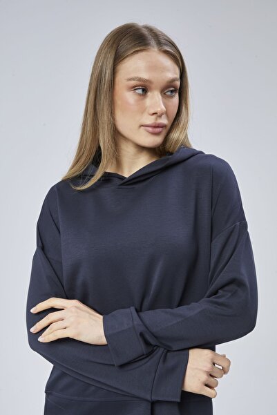 soBasic Модальний тканинний капюшон з еластичним поясом Шальвар Спортивний костюм - Синій