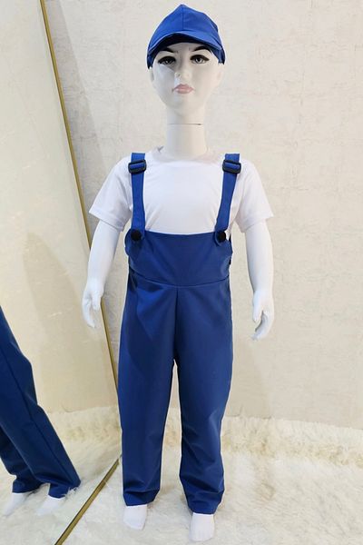 Kostüm Sarayı Set salopetă și pălărie Blue Gardener