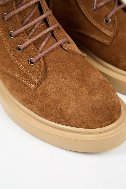 Manijero (Niro) Kadın Deri Hakiki Deri Bağcıklı Taba Bot