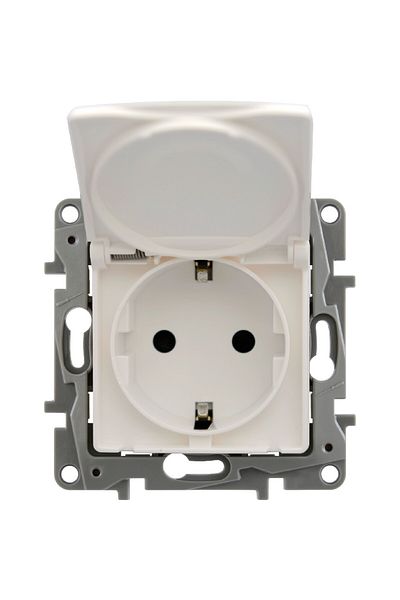 Legrand Salbei White Covered Grounded Socket (Without Frame)