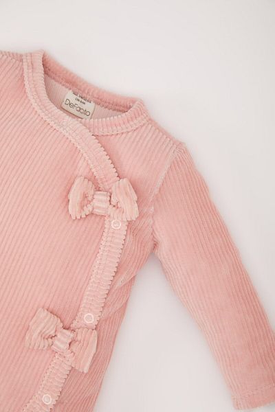 DeFacto Langarm-Strampler aus Samt mit Neujahrsmotiv für Babys, Mädchen, D6519A524WN