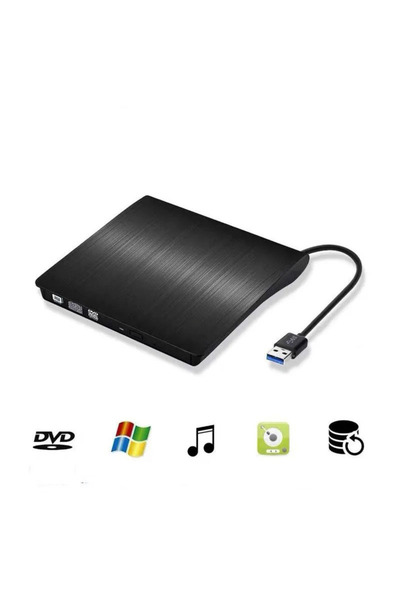 ShopFast Usb 3.0 Harici Dvdrw Cd Dvd Yazıcı Okuyucu  Slim External Ultra İnce...