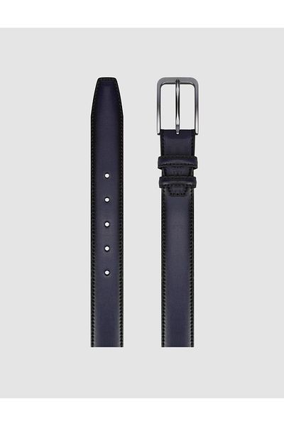 Cabani 100% Genuine Leather Navy Blue 3.5 cm Men's Casual Belt
