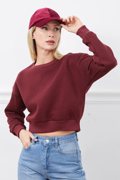 Crop Üç İplik Sweatshirt