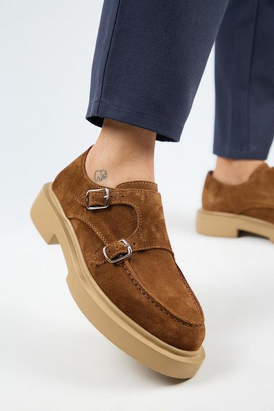 Manijero (Bonni) Women's Leather Genuine Leather Double Buckle Tan Shoes