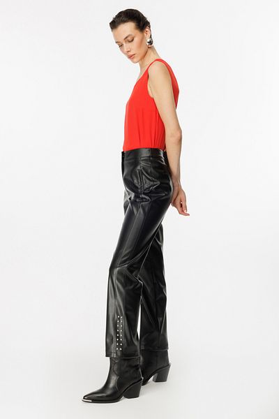 Ekol Leather Trousers with Staple Detail on the Leg