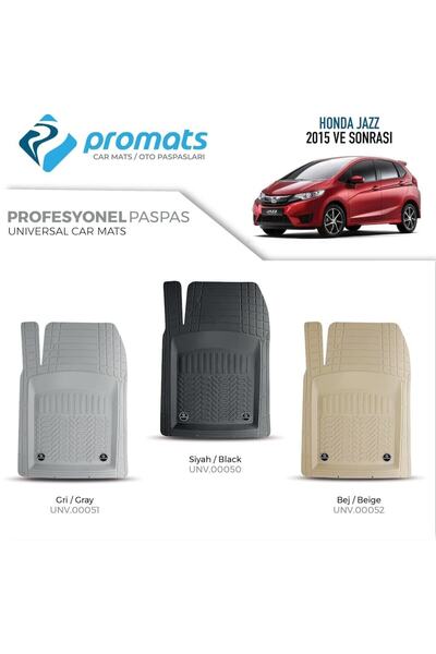 PROMATS Honda Jazz 2015 Sonrası Oto Paspas Profesyonel 4d (siyah)