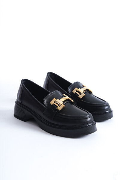 SH SİLVER MODA Mocasini de dama - Pantofi de zi cu catarama casual, cusut moale