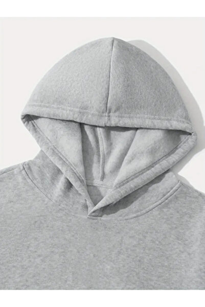Pink Sky Gray Oversize Hooded Sweatshirt - Printed Hoodie