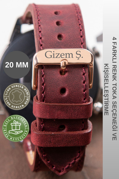 vagave 20MM Deri Kordon Saat Kayışı 20 mm- Crazy