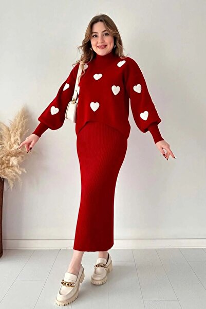 Genel Markalar Kalpli Etekli jile elbiseli İkili Takım