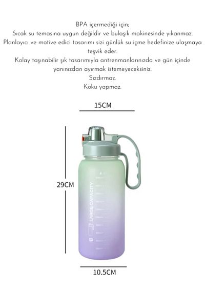 fitmart '' Superior 2'' 2 Liter Motivated High Capacity Tritan Water Bottle Sports Flask - Bpa Free