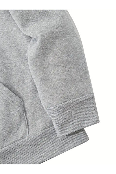 Pink Sky Gray Oversize Hooded Sweatshirt - Printed Hoodie