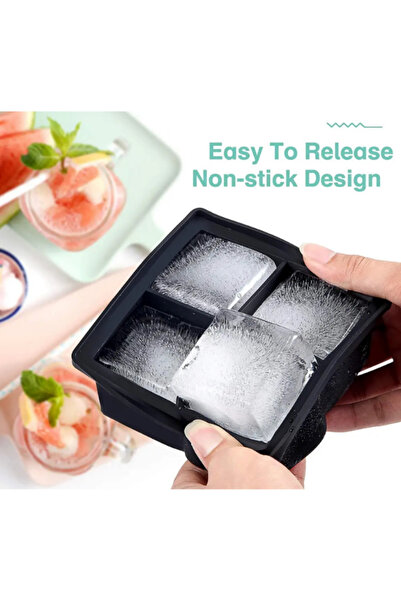 All About Kitchen 4 Bölmeli Silikon Buz Kalıbı FDA Onaylı BPA İçermez