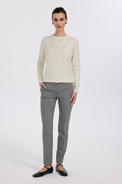 Ekol Desenli Dar Paça Pantolon