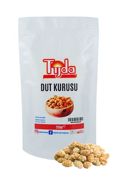 TİJDA 250 جرام التوت الأبيض المجفف - منتج القرية العضوية