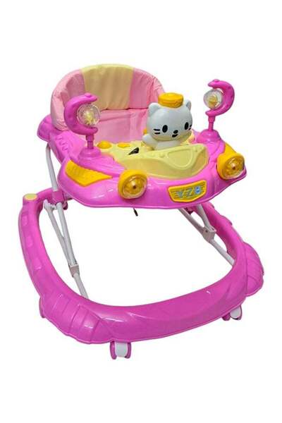 BabyCara مشاية أطفال قابلة للتعديل في الارتفاع والضوء مع موسيقى للأطفال من عم...