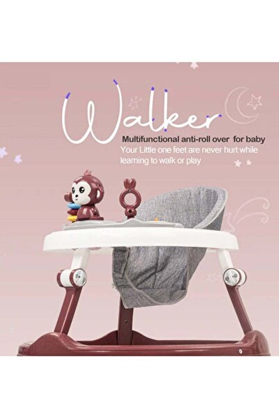 BabyCara Baby Walker Multifunctional Anti Rollover Anti O Folding 6 18 Months with Music