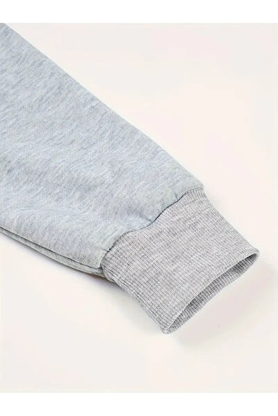 Pink Sky Gray Oversize Hooded Sweatshirt - Printed Hoodie