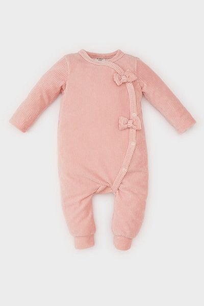 DeFacto Langarm-Strampler aus Samt mit Neujahrsmotiv für Babys, Mädchen, D6519A524WN