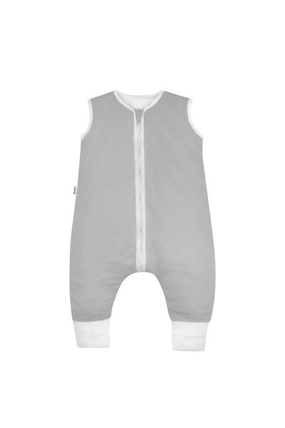 Alpar Tekstil Winter Sleeping Bag for Boys and Girls - 2.5 Tog Padded, Booties-Footed, Sleeveless, Zip-Up, Solid Gray
