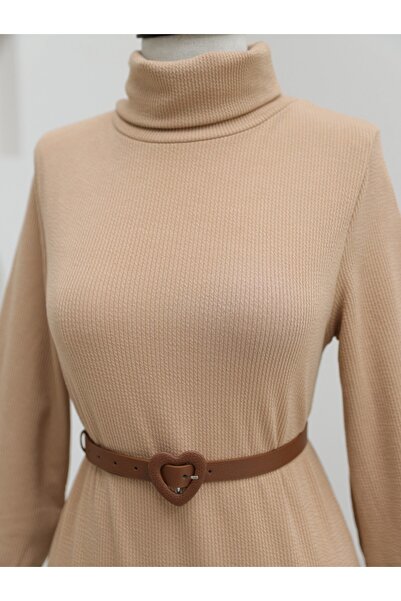 Modamorfo Vysoké žebrované šaty -Nink