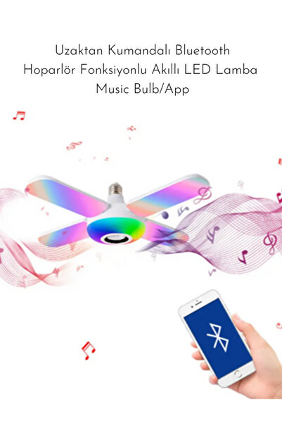 Fujika Uzaktan Kumandalı Bluetooth - Hoparlör Fonksiyonlu Akıllı Led Lamba - Music Bulb/app
