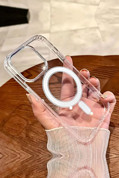 shoptocase iPhone 16 PRO Uyumlu Kablosuz Şarj Destekli MagSafe Şeffaf Telefon...
