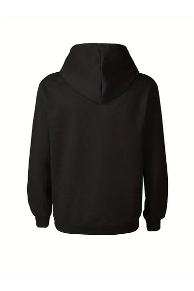Pink Sky Μαύρο Unisex Oversize Φούτερ με κουκούλα - Φούτερ με στάμπα