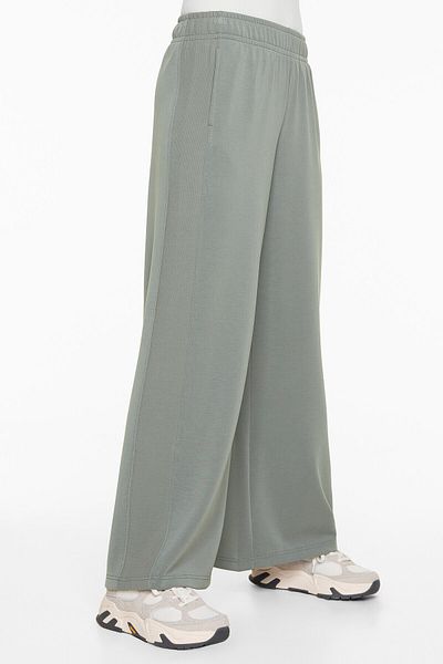 Oysho Straight-leg rib trousers with brushed modal