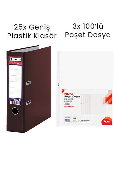 Tigra 25 Pieces Tigra Wide Folder 3 Pieces Noki 100 Pieces Sachets File Office Set